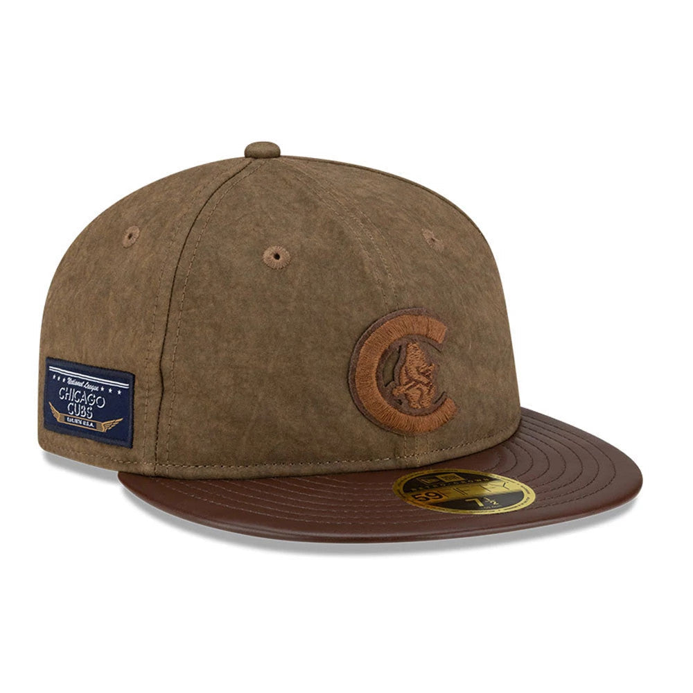 Chicago Cubs MLB Open Brown Retro Crown 59FIFTY Fitted Cap-Benirox