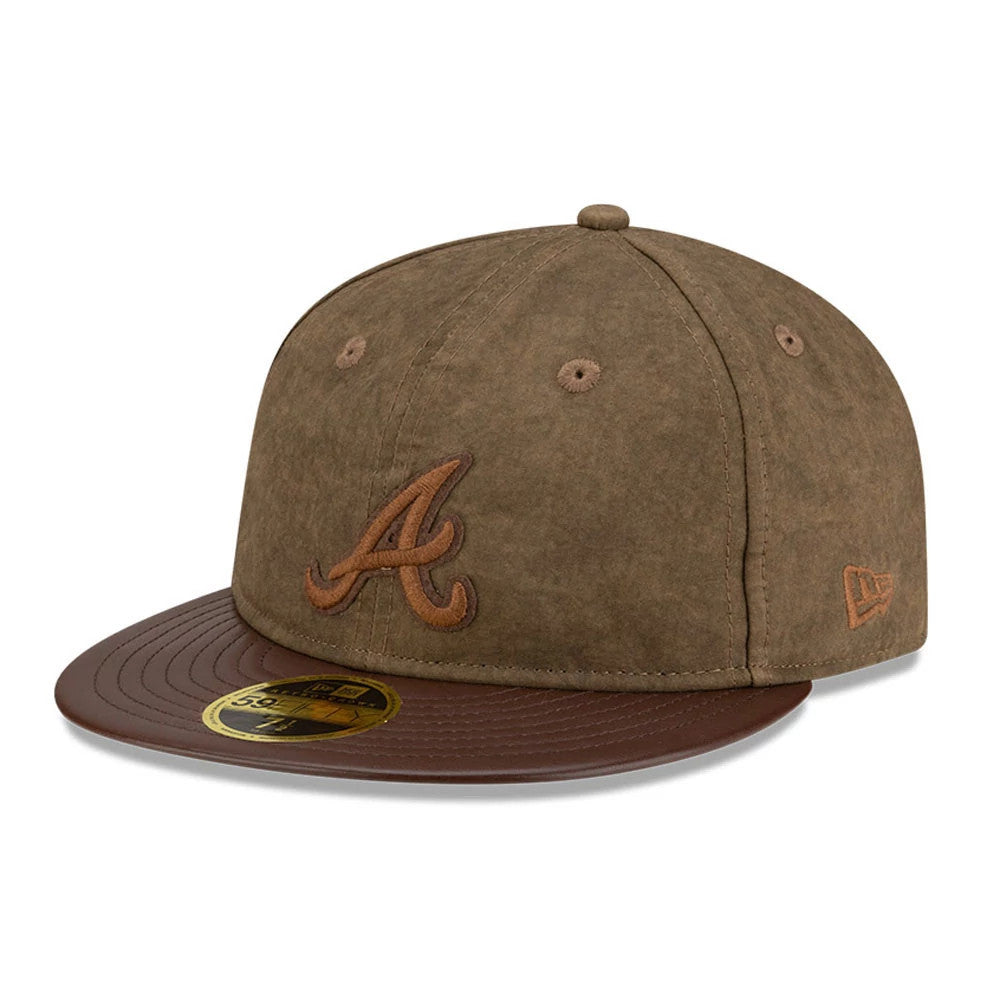 Atlanta Braves MLB Open Brown Retro Crown 59FIFTY Fitted Cap-Benirox