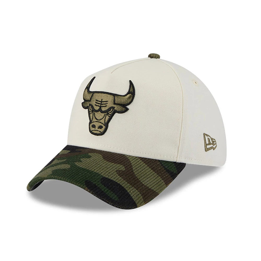 Chicago Bulls NBA White 39THIRTY A-Frame Stretch Fit Cap-Benirox