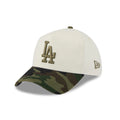 LA Dodgers MLB Camo Visor Cream 39THIRTY A-Frame Stretch Fit Cap-Benirox