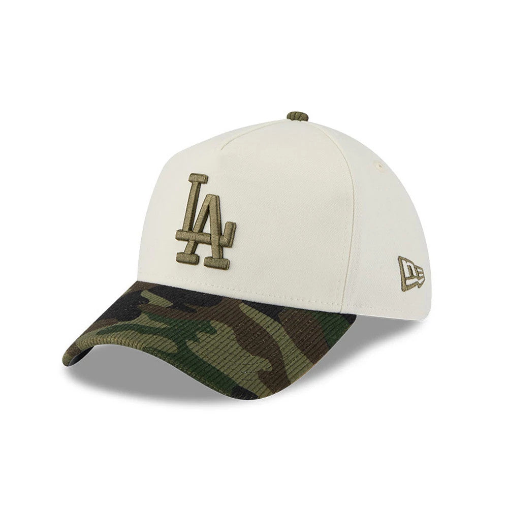 LA Dodgers MLB Camo Visor Cream 39THIRTY A-Frame Stretch Fit Cap-Benirox