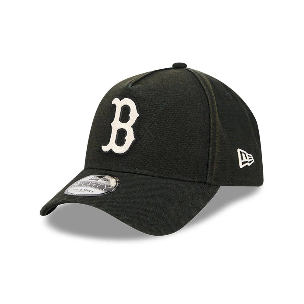 Boston Red Sox MLB Washed Canvas Black 9FORTY A-Frame Adjustable Cap-Benirox