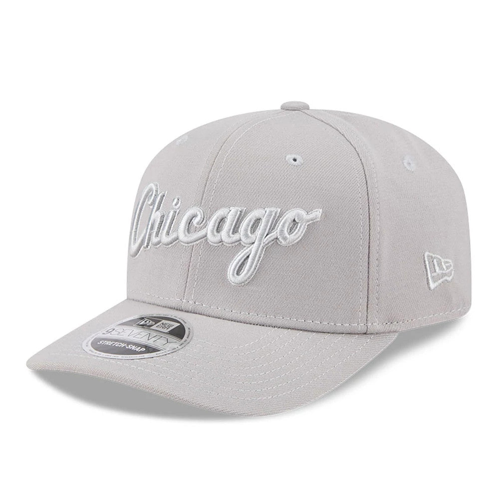 Chicago Bulls NBA Script Grey 9SEVENTY Stretch Snap Adjustable Cap-Benirox