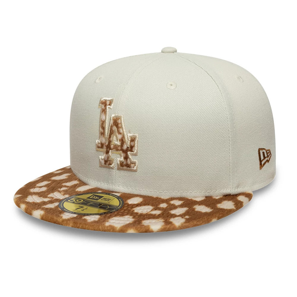 LA Dodgers Animal Print Beige 59FIFTY Fitted Cap-Benirox