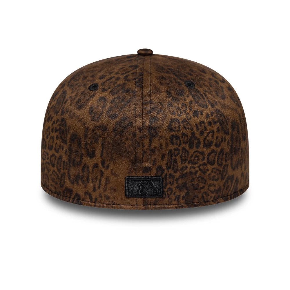 Atlanta Braves MLB Leopard Black 59FIFTY Fitted Cap-Benirox