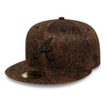Atlanta Braves MLB Leopard Black 59FIFTY Fitted Cap-Benirox