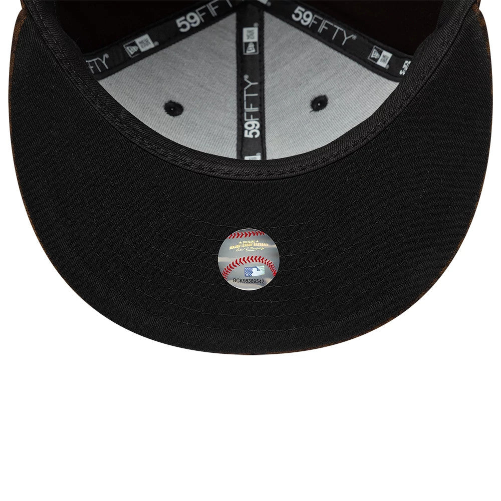 Atlanta Braves MLB Leopard Black 59FIFTY Fitted Cap-Benirox