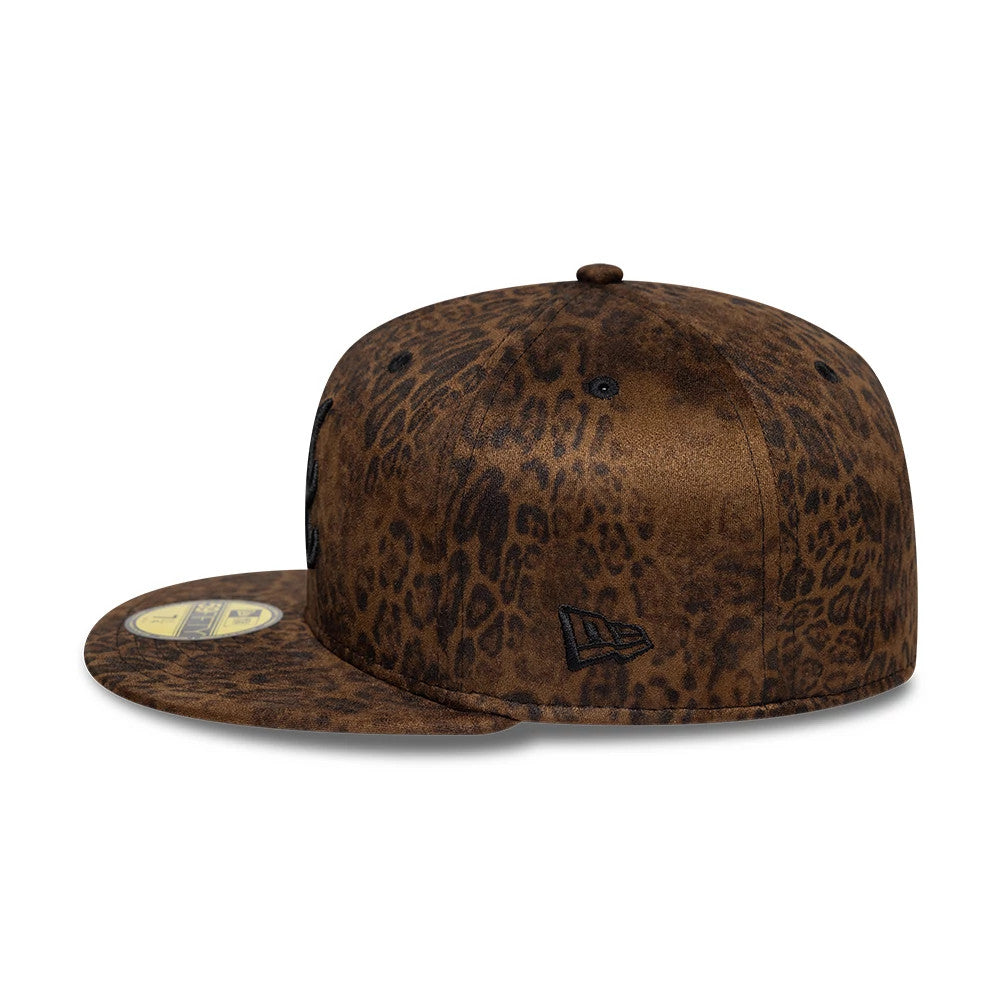 Atlanta Braves MLB Leopard Black 59FIFTY Fitted Cap-Benirox