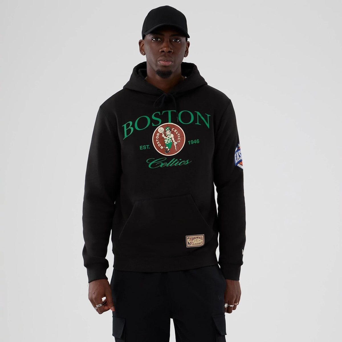 Boston Celtics NBA Hardwood Classic Black Pullover Hoodie-Benirox