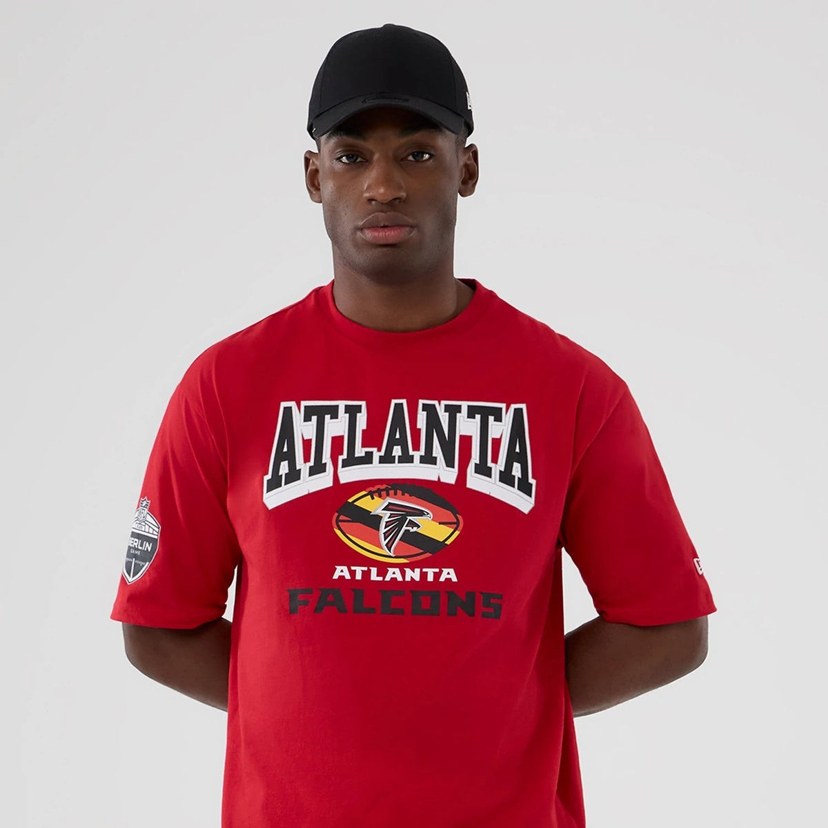 Atlanta Falcons NFL International Series Games 2025 Red Oversized T-Shirt-Benirox