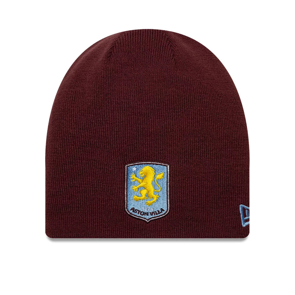 Aston Villa FC Reverse Dark Red Cuff knit Beanie Hat-Benirox