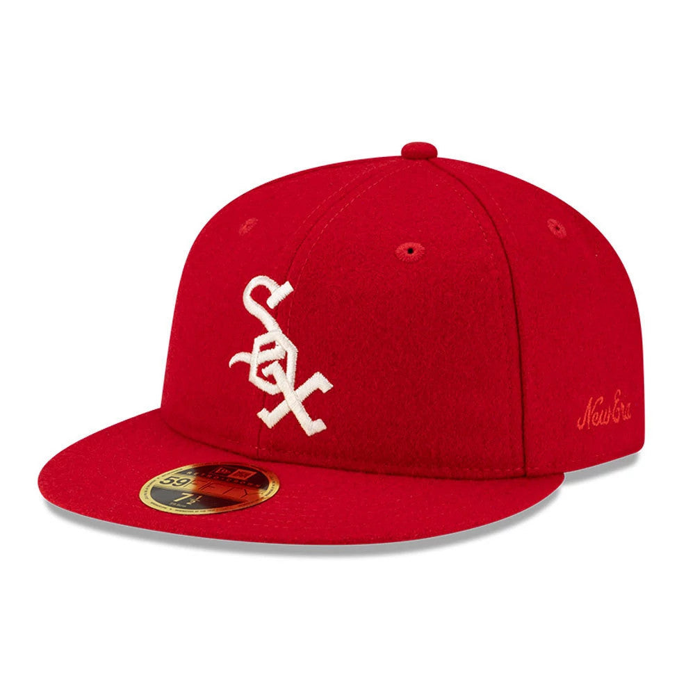Chicago White Sox FOG X MLB Red Retro Crown 59FIFTY Fitted Cap-Benirox