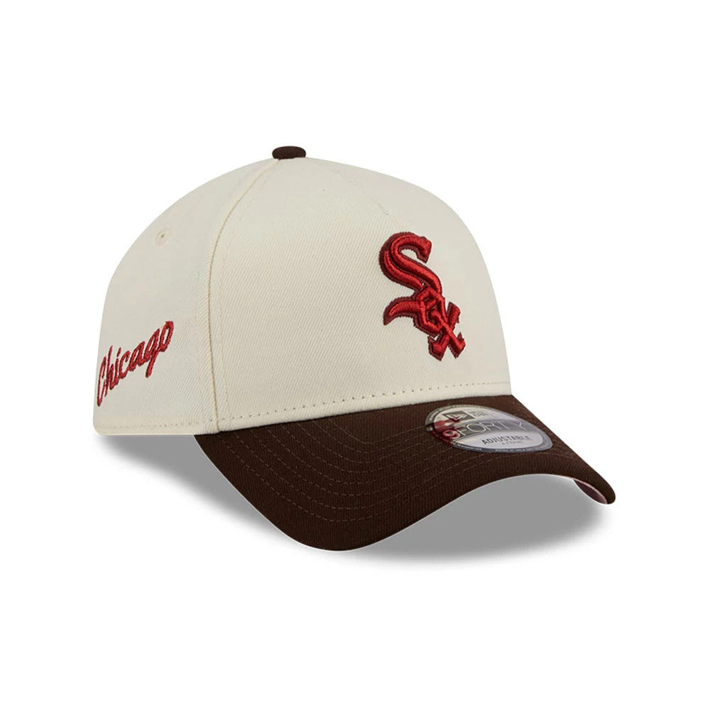Chicago White Sox MLB City Script Cream 9FORTY A-Frame Adjustable Cap-Benirox