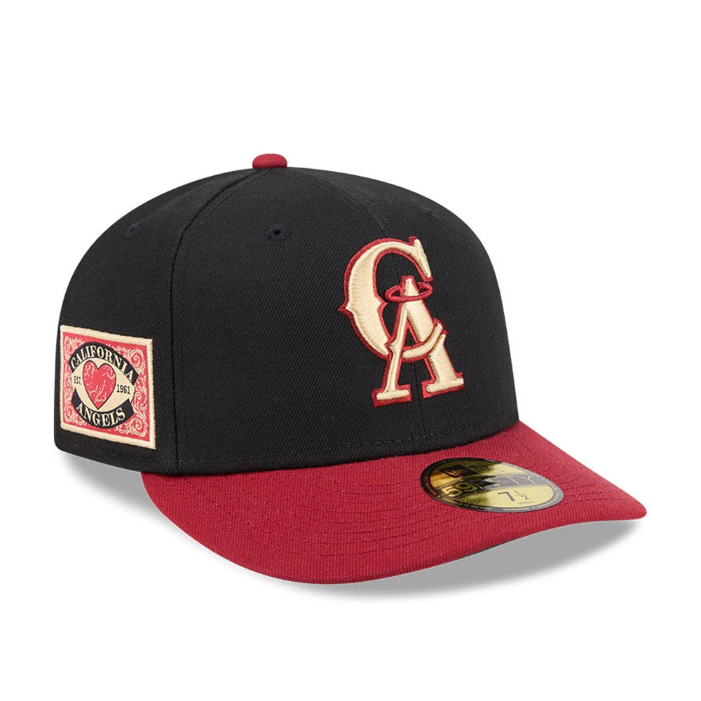 LA Angels MLB Team Cards Black 59FIFTY Fitted Cap-Benirox