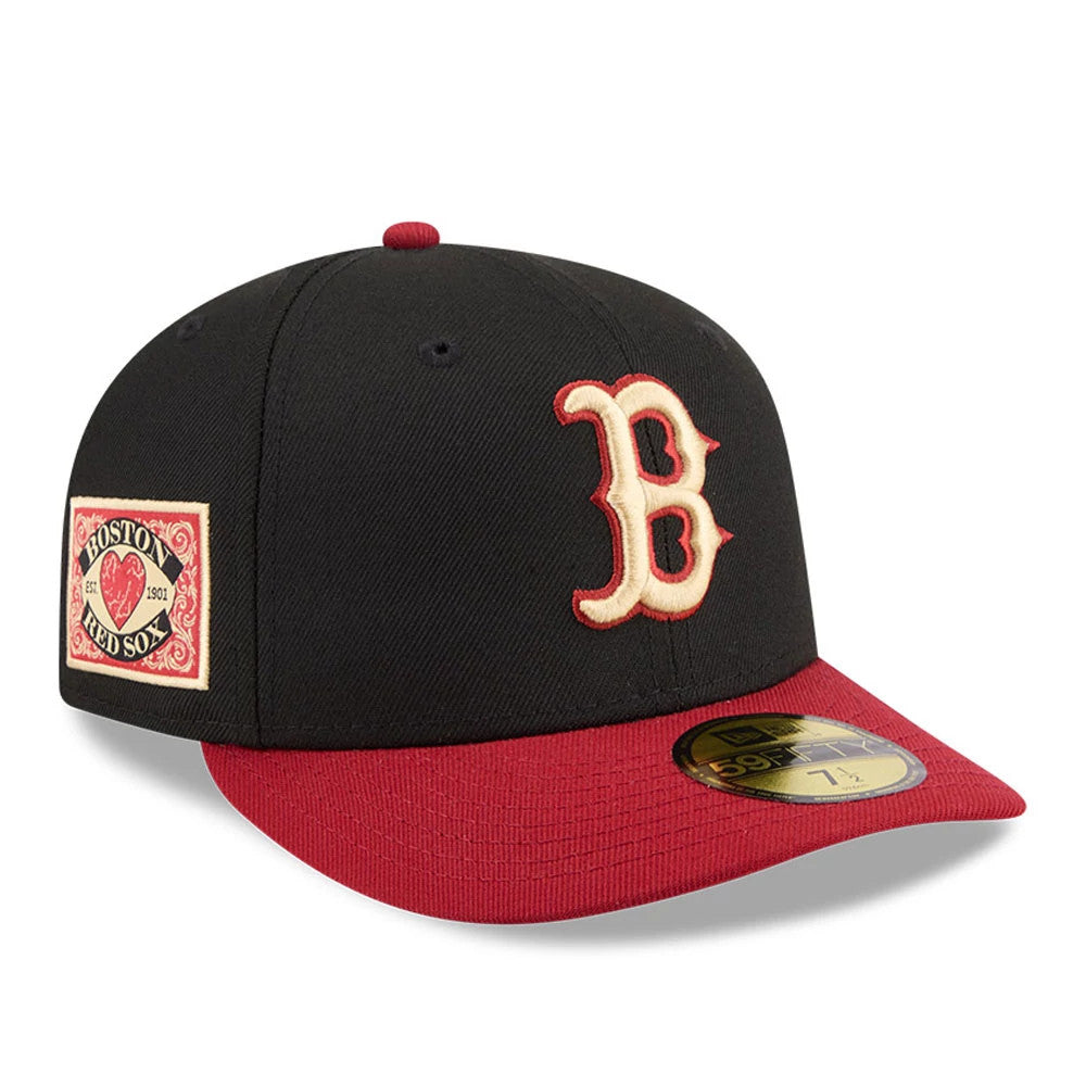 Boston Red Sox MLB Team Cards Black 59FIFTY Fitted Cap-Benirox