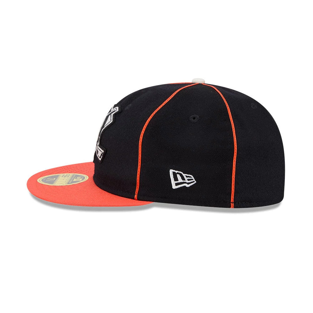Anaheim Ducks NHL Felt Logo Black Retro Crown 59FIFTY Fitted Cap-Benirox