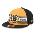 Bruins NHL Team Stripes Black Retro Crown 9FIFTY Adjustable Cap-Benirox