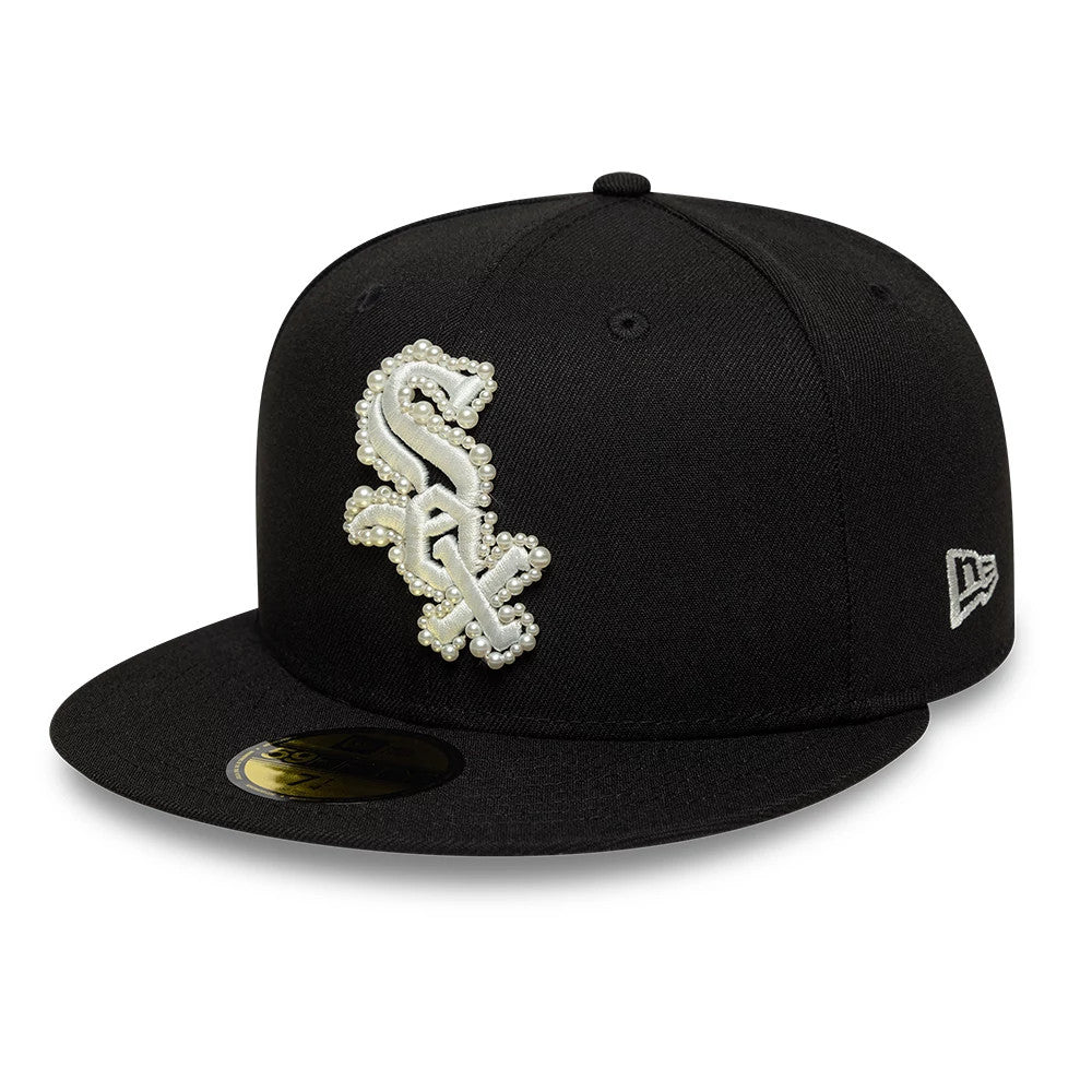 Chicago White Sox MLB Faux Pearl Black 59FIFTY Fitted Cap-Benirox