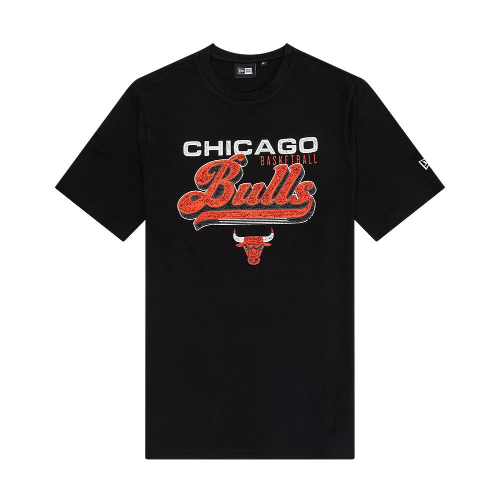 Chicago Bulls NBA Script Graphic Black T-Shirt-Benirox