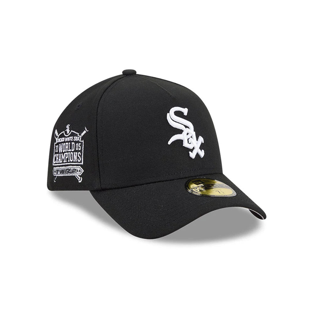 Chicago White Sox MLB Team Side Black 59FORTY A-Frame Fitted Cap-Benirox