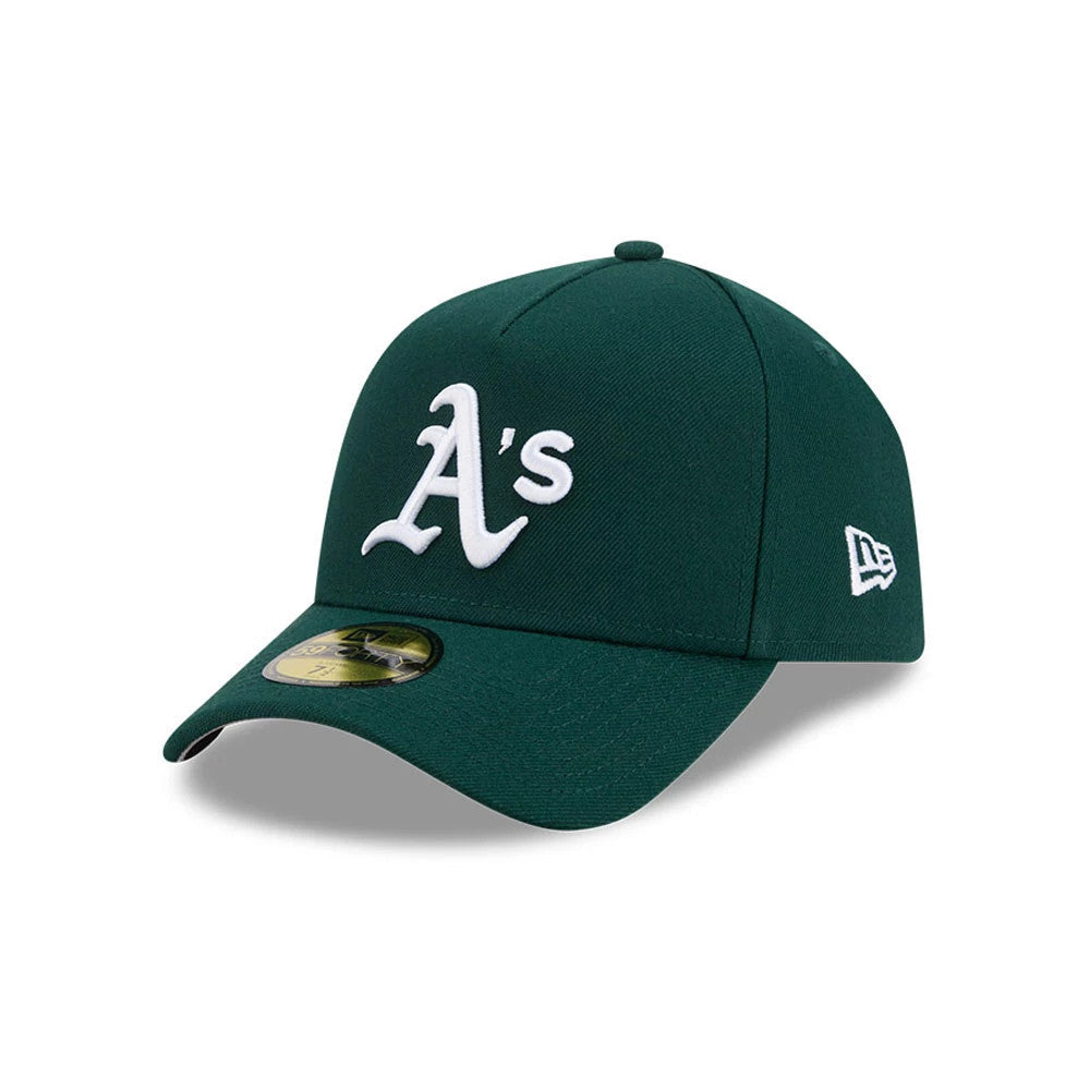 Athletics MLB Team Side Green 59FORTY A-Frame Fitted Cap-Benirox