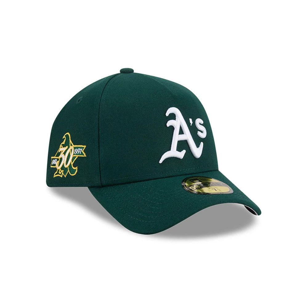 Athletics MLB Team Side Green 59FORTY A-Frame Fitted Cap-Benirox