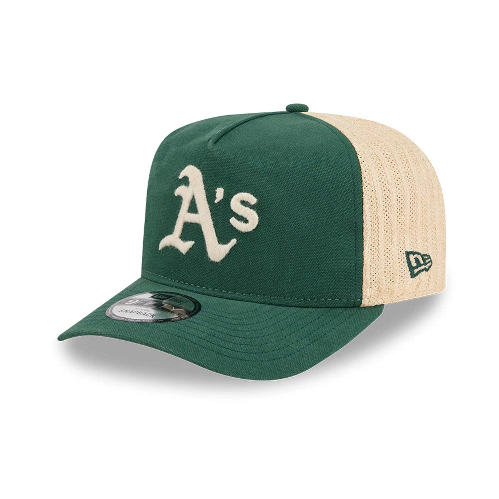 Athletics MLB Grained Dark Green 9FIFTY A-Frame Snapback Adjustable Cap-Benirox