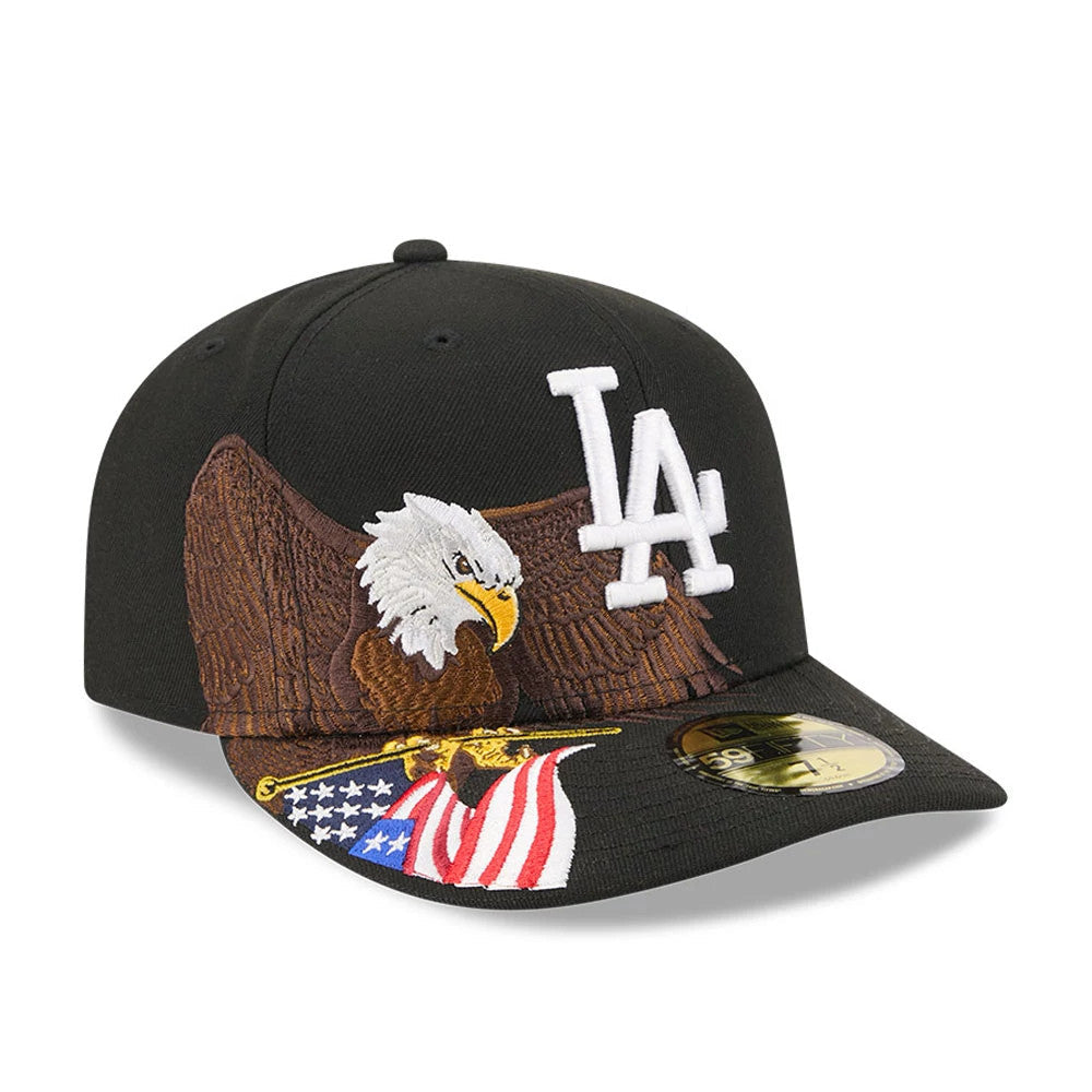 LA Dodgers MLB Eagle Black 59FIFTY Fitted Cap-Benirox
