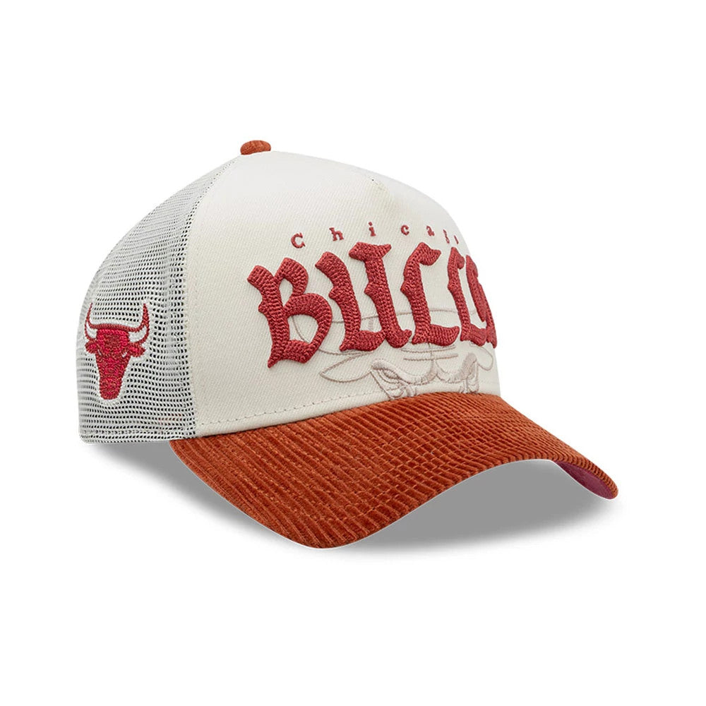 Chicago Bulls NBA Old English White 9FORTY A-Frame Cap-Benirox