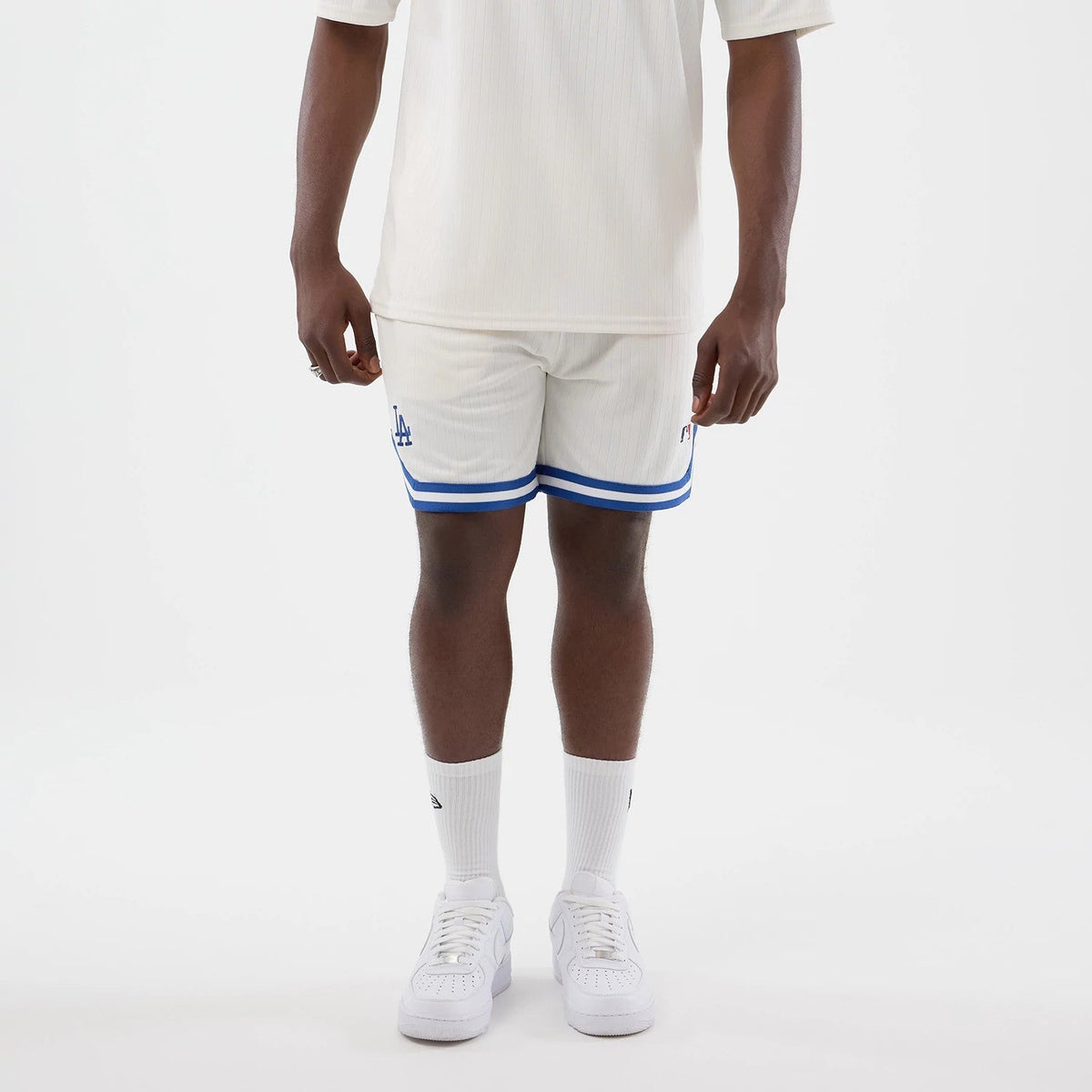 LA Dodgers MLB Arch Open White Oversized Shorts-Benirox