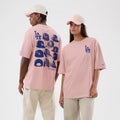 LA Dodgers MLB Cap Graphic Pastel Pink Oversized T-Shirt-Benirox