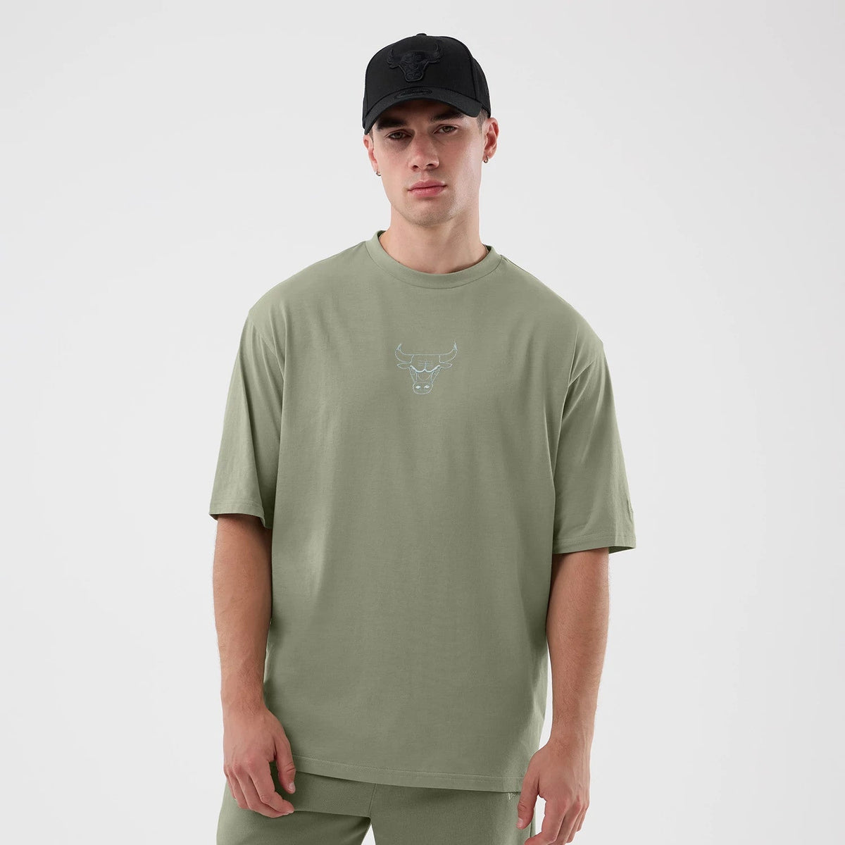 Chicago Bulls NBA League Essential Pastel Green Oversized T-Shirt-Benirox