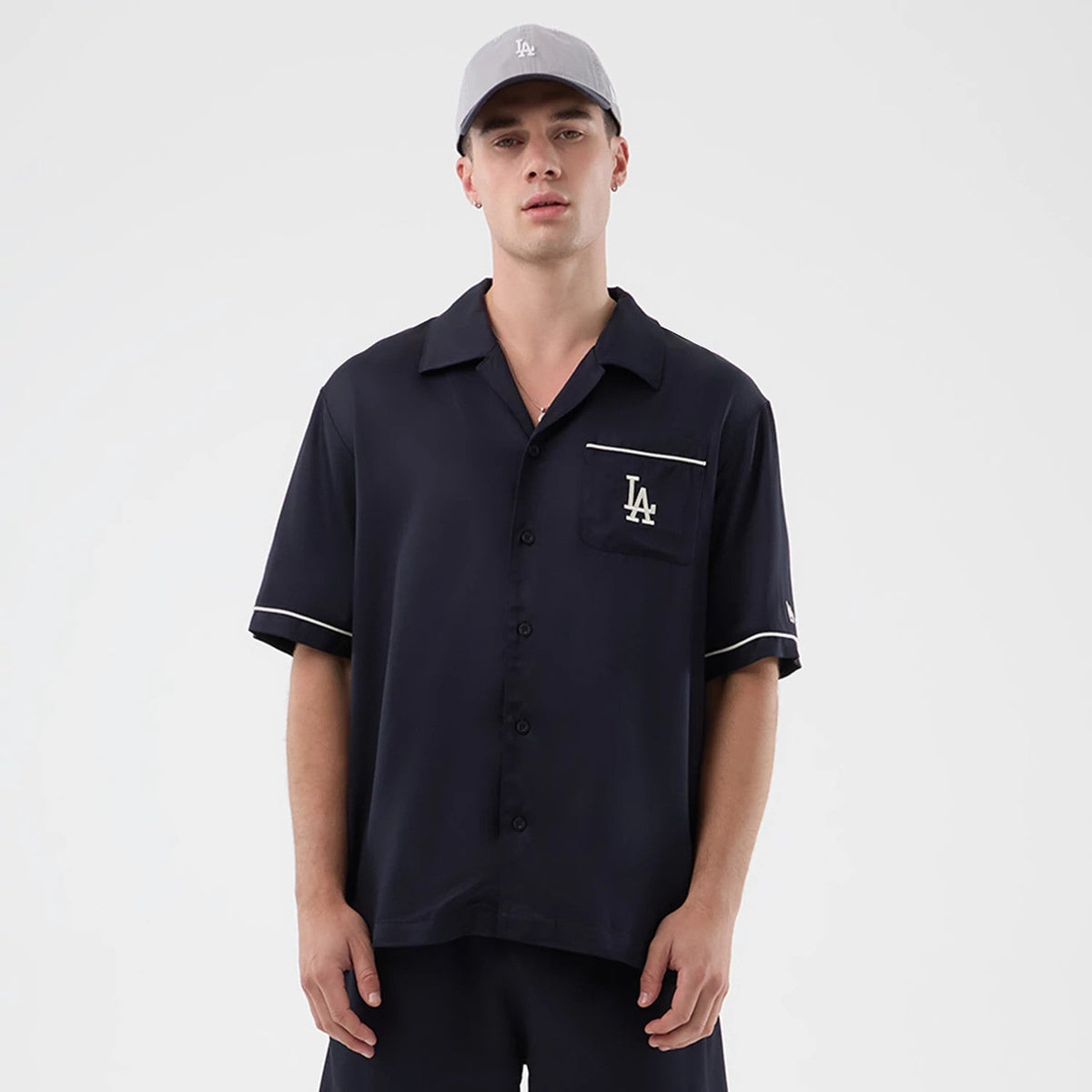 LA Dodgers MLB Graphic Revere Navy Short Sleeve Shirt-Benirox
