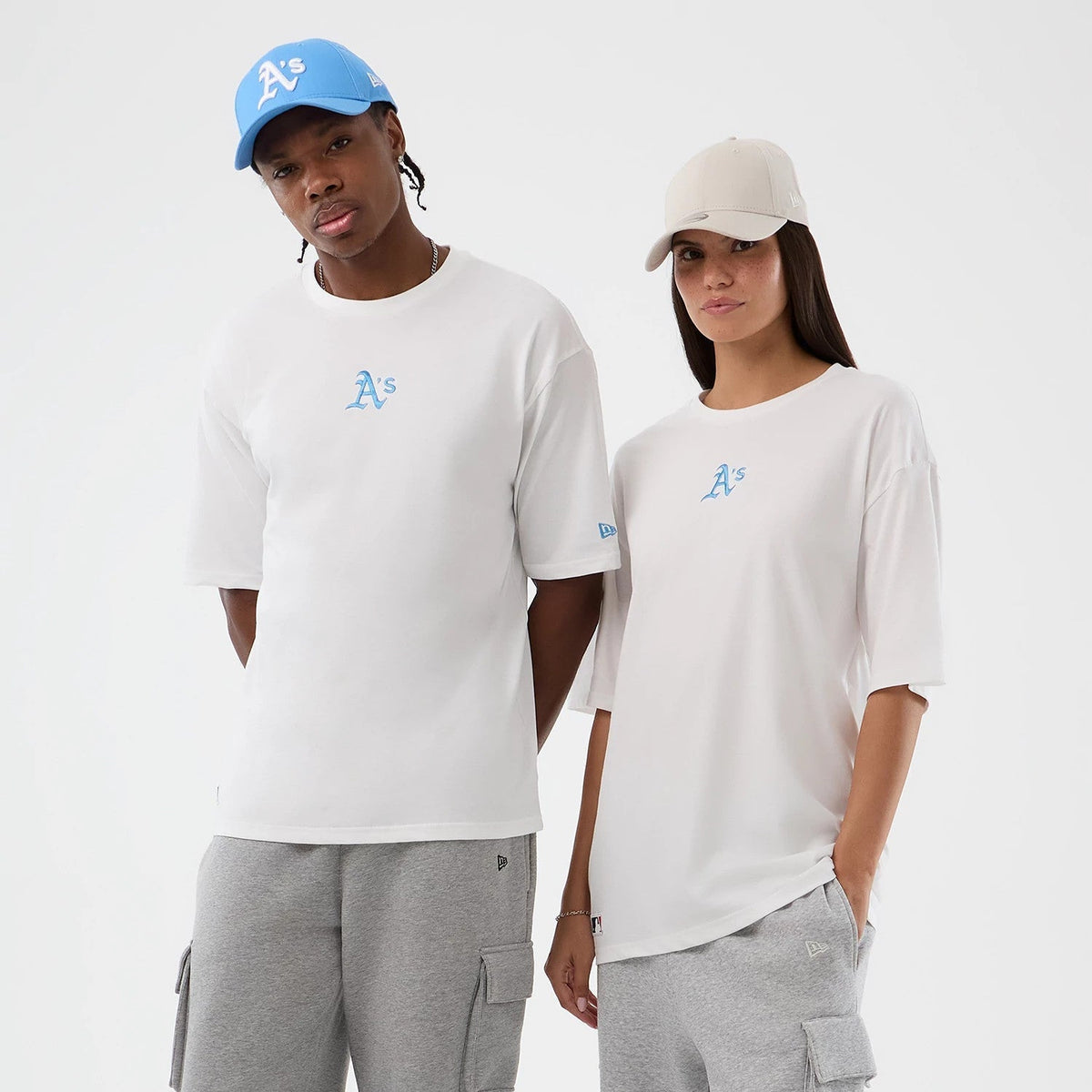 Athletics MLB League Essential White Oversized T-Shirt-Benirox