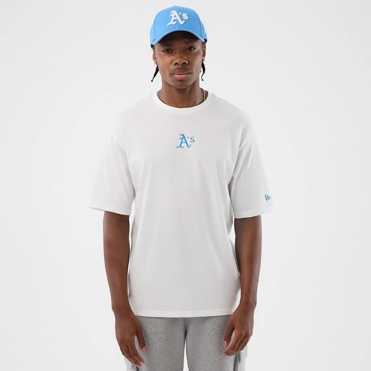 Athletics MLB League Essential White Oversized T-Shirt-Benirox