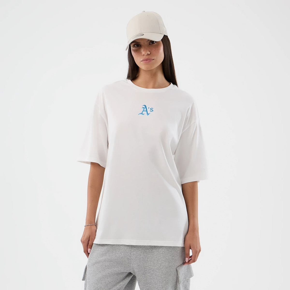 Athletics MLB League Essential White Oversized T-Shirt-Benirox