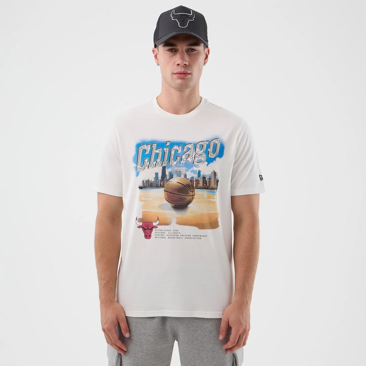 Chicago Bulls NBA Beach Graphic White T-Shirt-Benirox