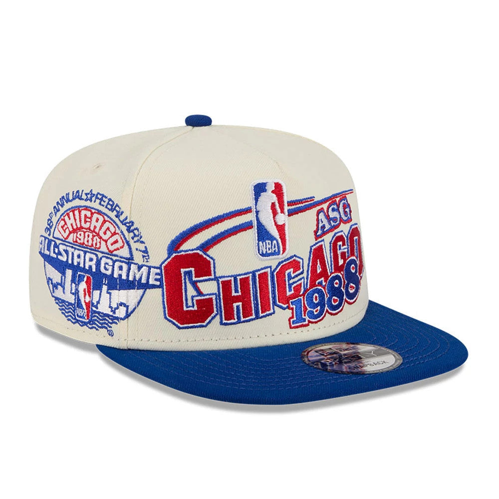 Bulls NBA Hardwood Classic ASG White 9FIFTY A-Frame Snapback Adjustable Cap-Benirox
