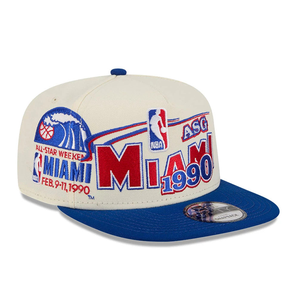 Heat NBA Hardwood Classic ASG White 9FIFTY A-Frame Snapback Adjustable Cap-Benirox