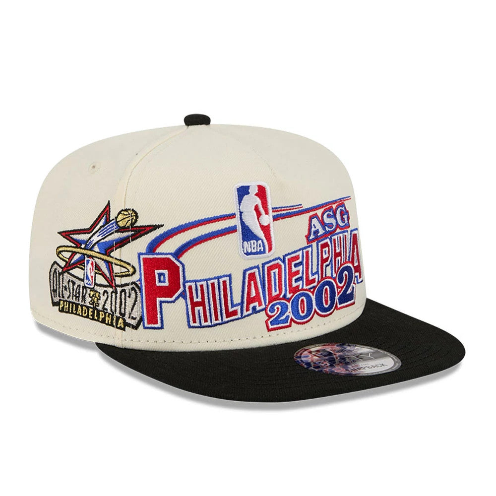 76ers NBA Hardwood Classic ASG White 9FIFTY A-Frame Snapback Cap-Benirox
