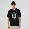 Brooklyn Nets NBA Mesh Black Oversized T-Shirt-Benirox