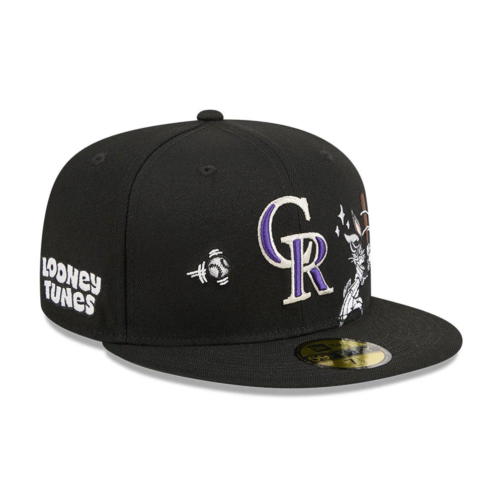 Colorado Rockies MLB X Looney Tunes Bugs Bunny Black 59FIFTY Fitted Cap-Benirox