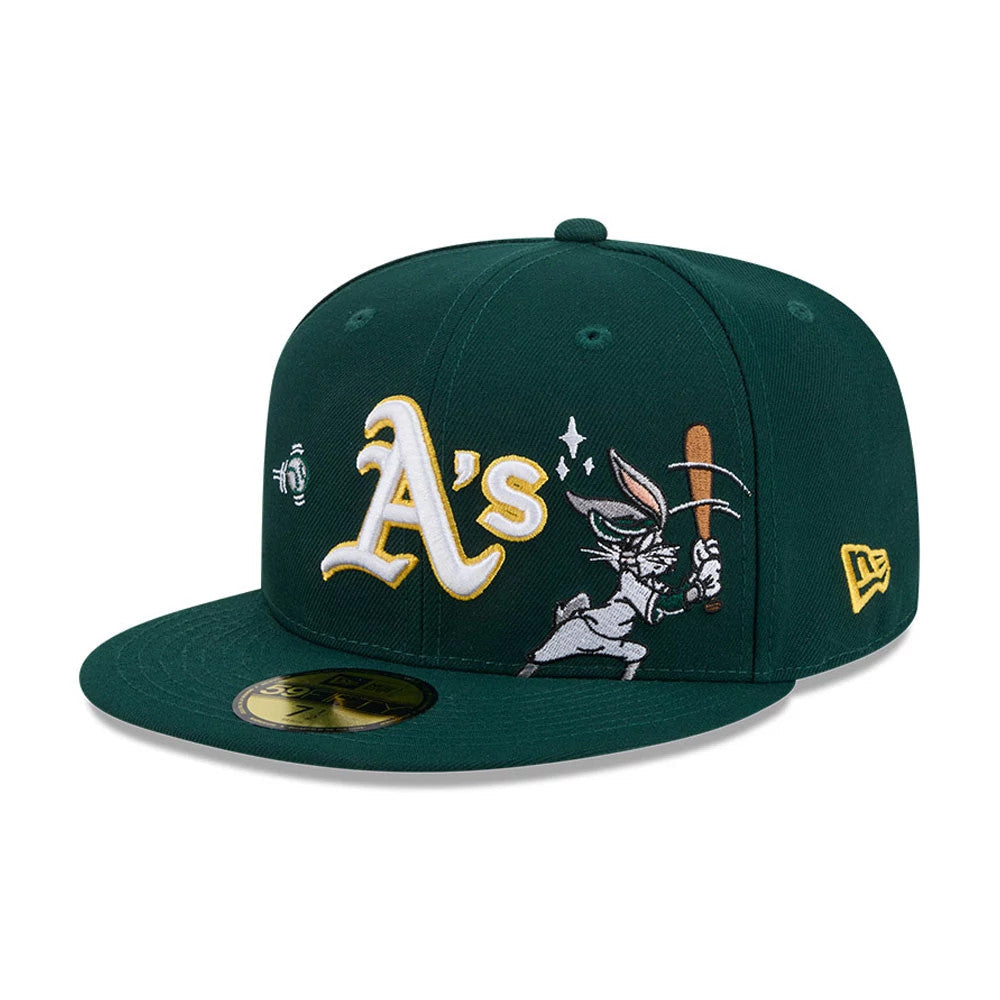 Athletics MLB X Looney Tunes Bugs Bunny Dark Green 59FIFTY Fitted Cap-Benirox