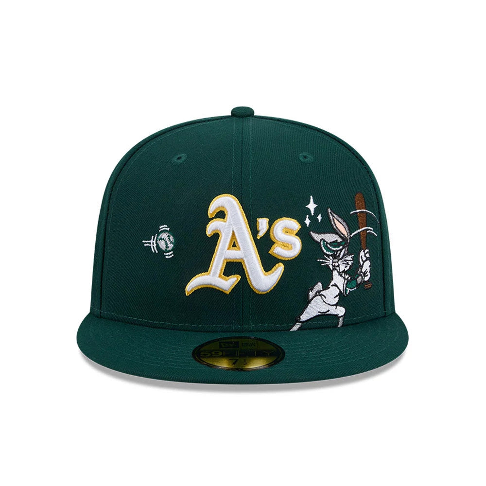 Athletics MLB X Looney Tunes Bugs Bunny Dark Green 59FIFTY Fitted Cap-Benirox