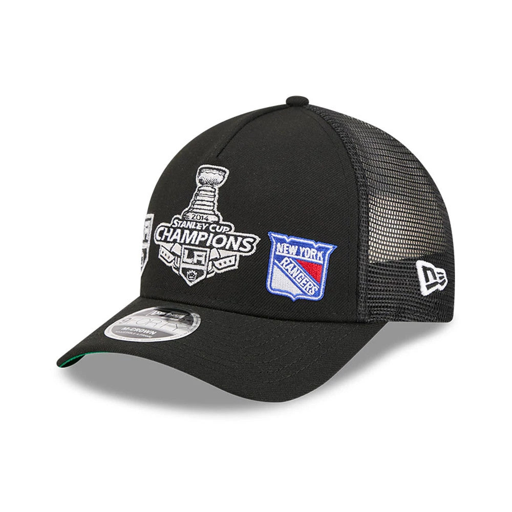 Kings NHL Stanley Cup Black 9FORTY M-Crown A-Frame Trucker Adjustable Cap-Benirox