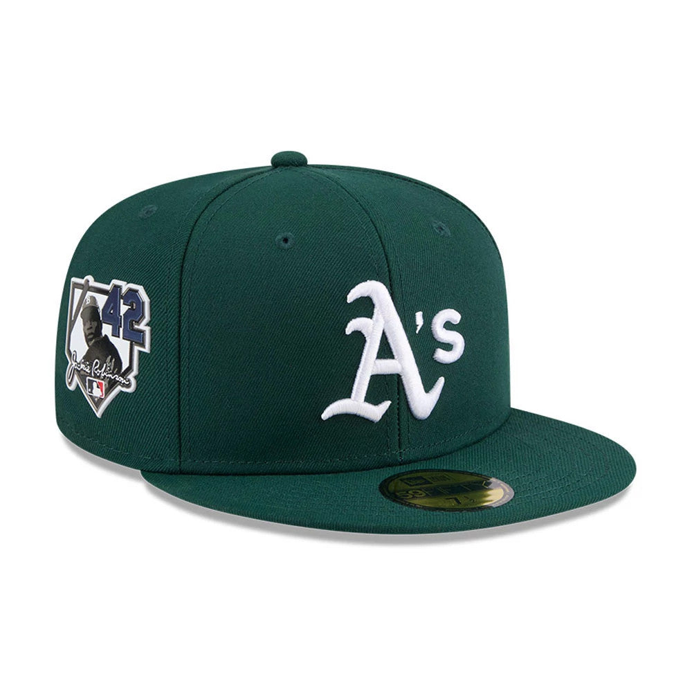 Athletics MLB Jackie Robinson Dark Green 59FIFTY Fitted Cap-Benirox