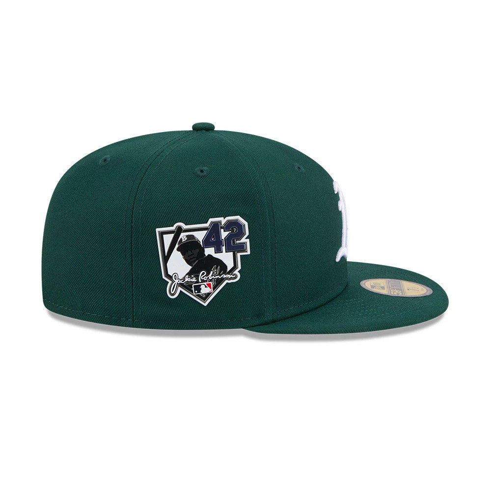 Athletics MLB Jackie Robinson Dark Green 59FIFTY Fitted Cap-Benirox