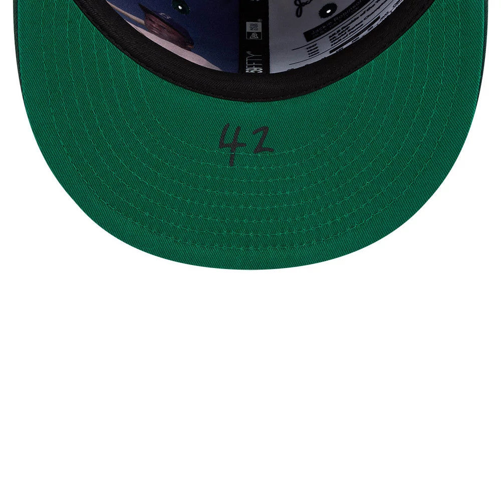 Athletics MLB Jackie Robinson Dark Green 59FIFTY Fitted Cap-Benirox