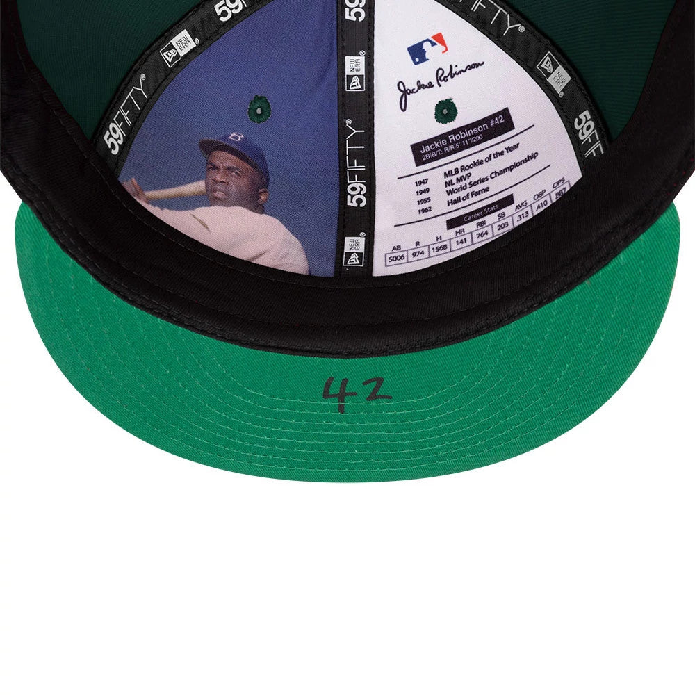 Athletics MLB Jackie Robinson Dark Green 59FIFTY Fitted Cap-Benirox