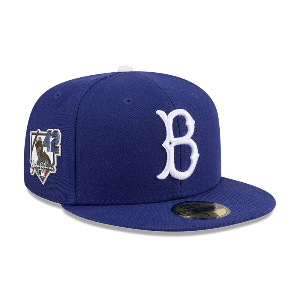 Brooklyn Dodgers MLB Jackie Robinson Navy 59FIFTY Fitted Cap-Benirox